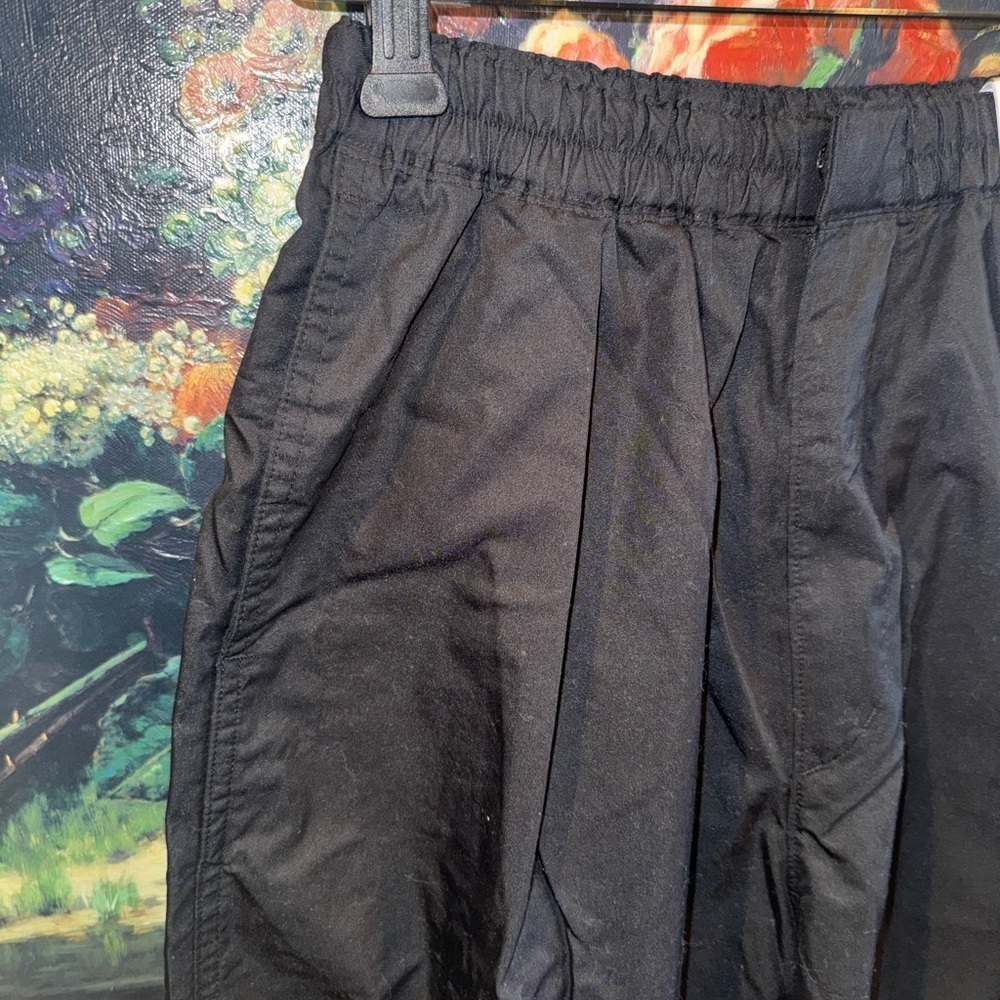 Uniqlo Black Pull On Casual Parachute Cropped High Waist Pants Size XXS NEW - Picture 5 of 8